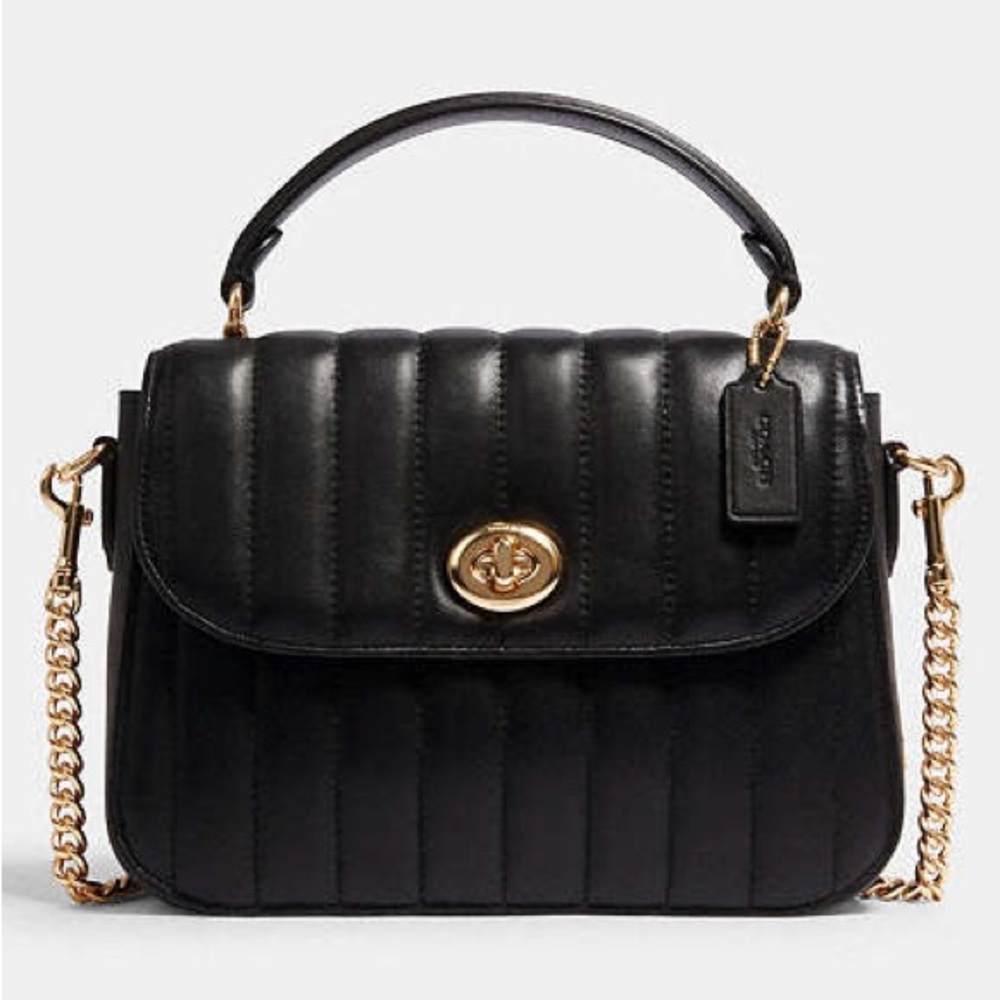 Coach Marlie top handle quilted purse